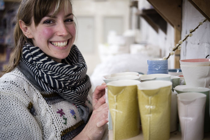 Louise Hall in her studio 2016